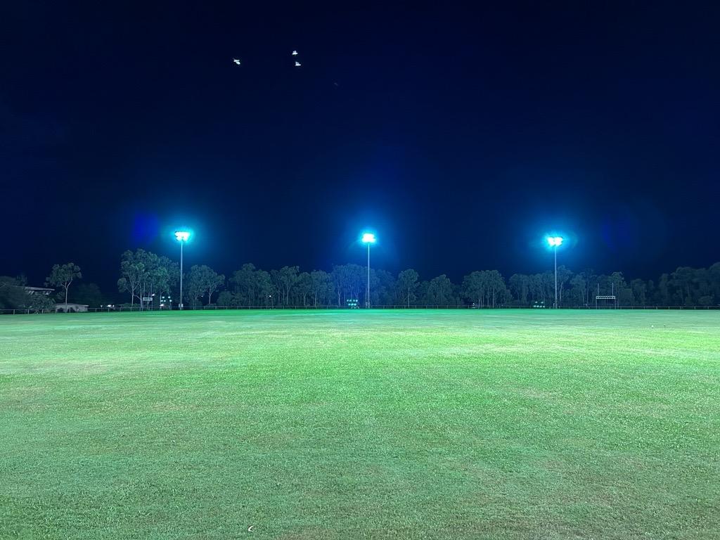 Bright lights on oval