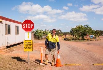 Gumatj Worker at waste facility