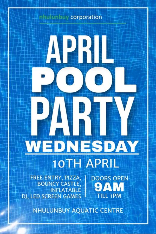 Poster for April Pool Party
