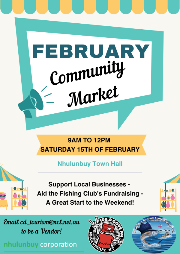 February Community Markets 2025 poster