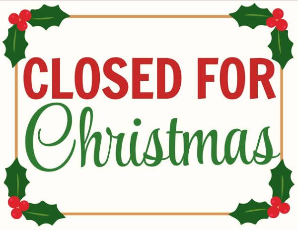 Closed For Christmas 2026