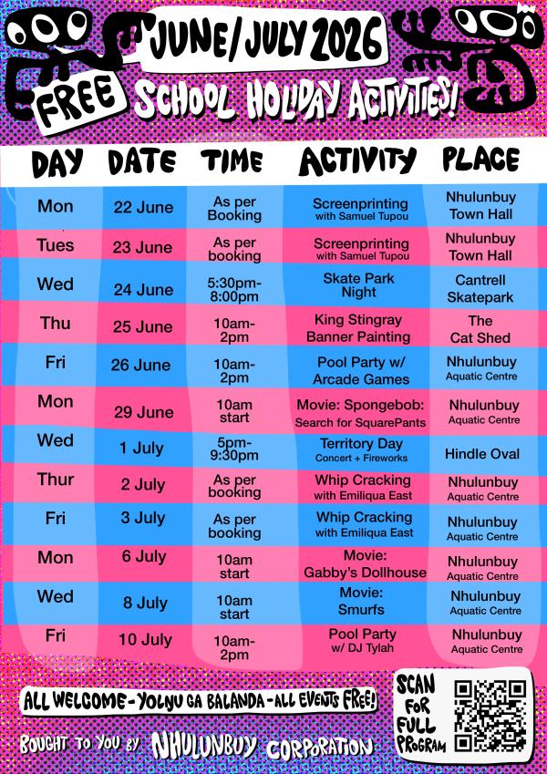 June/July School Holidays 2026