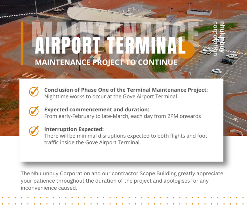 Stage 1 Works Gove Airport Terminal