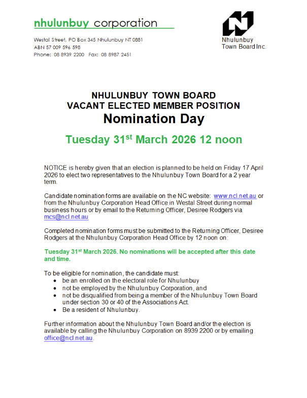 Vacant Elected Member - Tuesday 31st March 2026